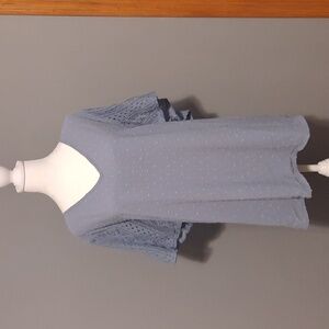 Bloomchic Swiss Dot with Lace Sleeves